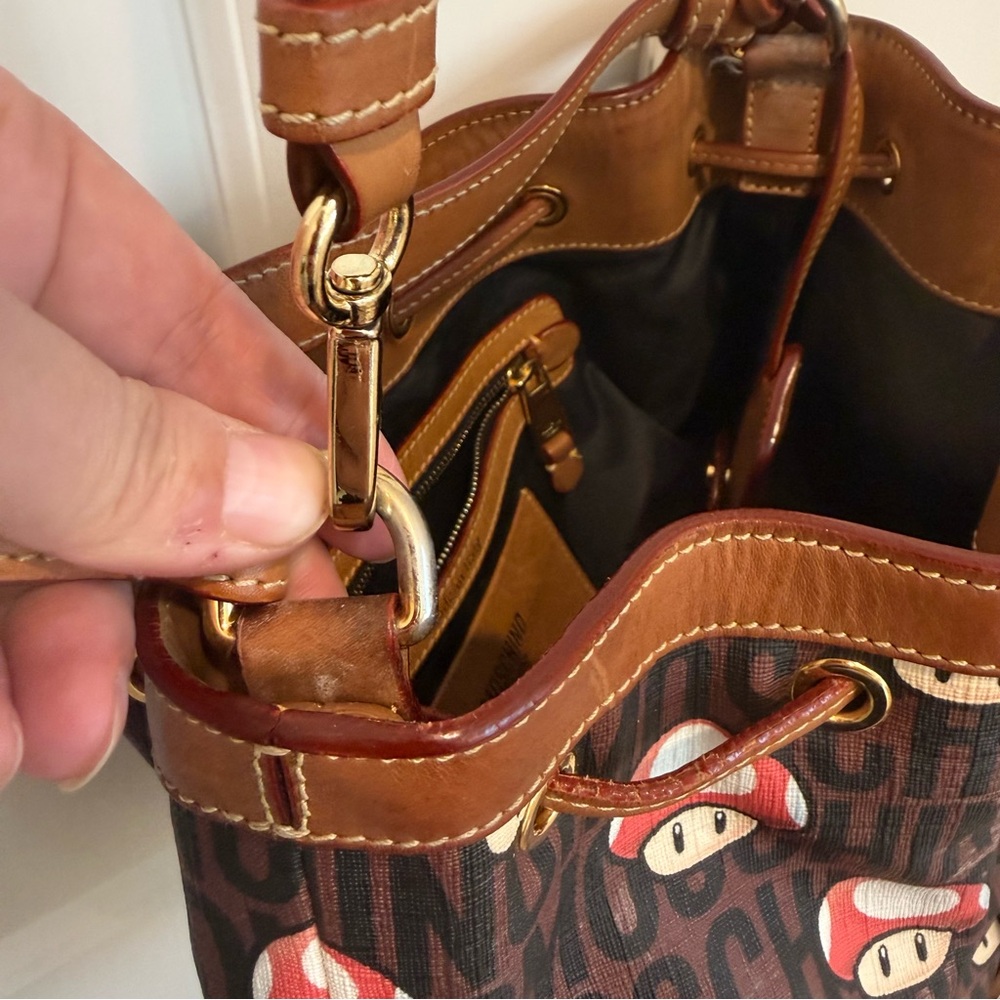 Moschino Couture Jeremy Scott Super Mario Mushroom Bucket Bag Nintendo Rare 1 UP - Picture 13 of 15